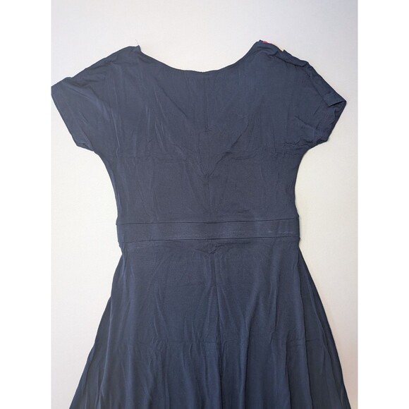 Modcloth Midi Dress Small Lively Dialogue Short Sleeve V-Neck Stretch Jersey - Picture 8 of 12